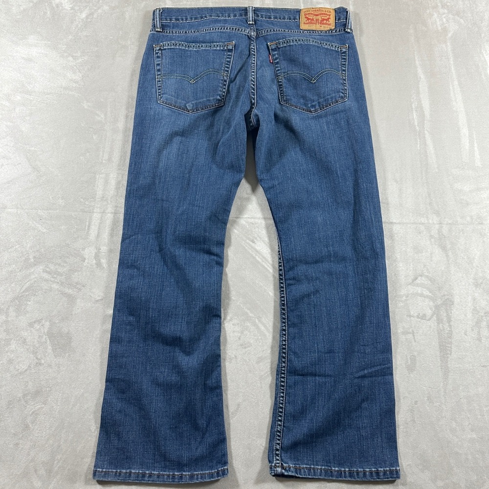 Levi's 527 Slim Bootcut Jeans Mens 36x30 Blue Medium Wash Denim Pants - Picture 8 of 10